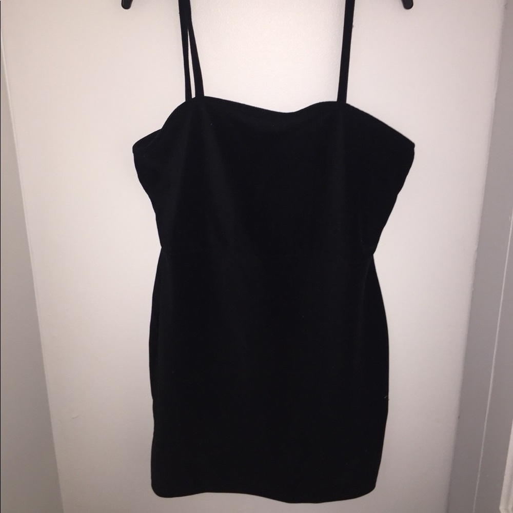 Rue 21 Black Velvet Spaghetti Strap Dress